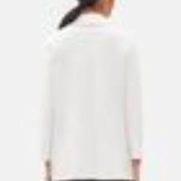 Eileen Fisher Blazer Crinkle Texture Fabric Tencel Jacquard Knit Cream 1-Snap L - Picture 9 of 9